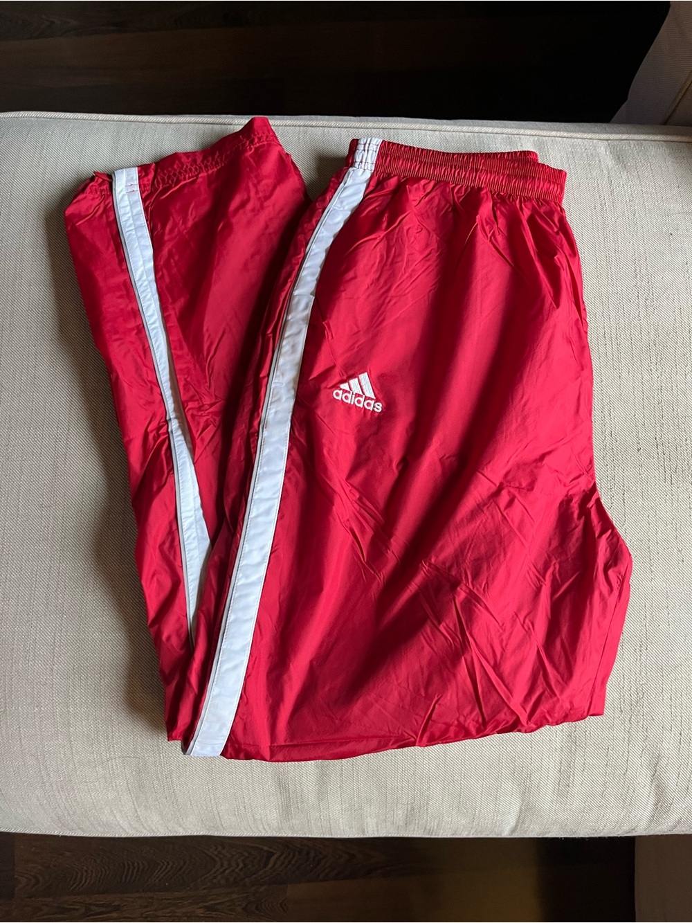 adidas Red Mesh Sports Pants with Elastic Waist